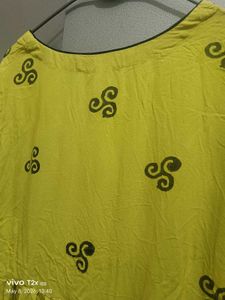 Yellow Printed Kurta