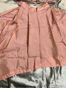 Peach Colour One Shoulder Top And High Low Skirt(Girls)