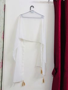 Chic White Tunic with Gold Embellishments