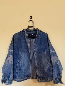 Denim Jacket with Star Detail