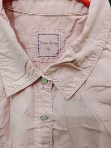 Soft Pink Collared Button-Up Shirt