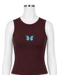 Brown Butterfly Tank Top