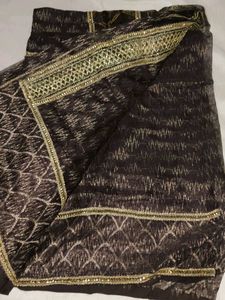 Elegant Embroidered Brown Saree
