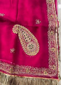 Stunning Pink Embroidered rajputi pure kurti kachl