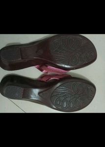 Pink &amp; Silver Embellished Flip Flops