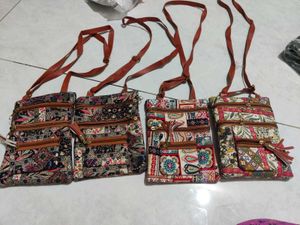 Boho Sling Bags with Tassel pack of 4