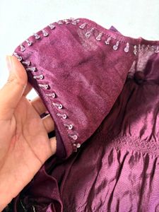 Elegant Ruched Purple Dress