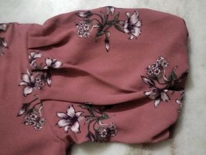 Stylish Floral Print Peach Top