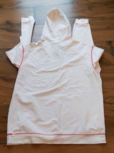 White Hoodie with Red Accents