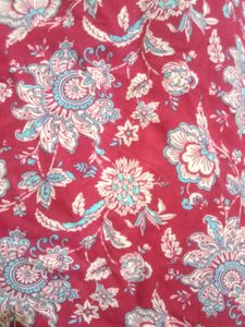 Women Cotton Red Knee Length Skirtplazo