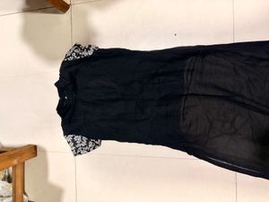 Elegant Black Floral Gown