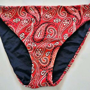 Paisley Print Tie-Side Bikini Bottom