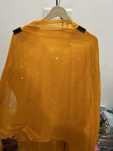 Yellow Embroidered Kurta Set with Dupatta