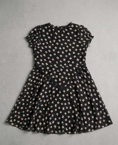 black Floral Mini Dress