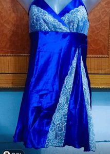 Blue Lace Silk Nightie
