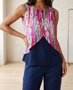 Abstract Print Sleeveless Top