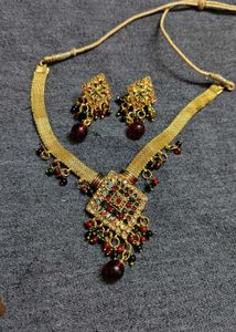 Elegant Golden Oxidized Jewelry Set