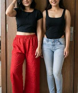 Guess Jeans + Chikankari Palazzo