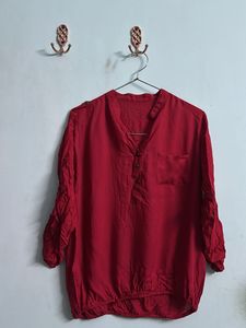 Red 3/4 Sleeve Blouse