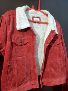 Red Corduroy Sherpa Jacket