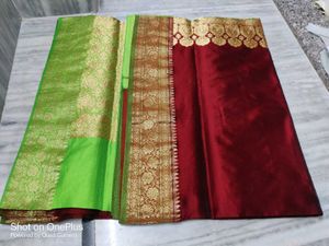Banarsi Silk Saree Plain Border Pallu Sare