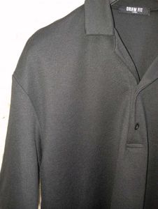 DRAW FIT Black Camp Collar Polo Shirt