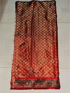 Elegant Cream &amp; Red Silk Saree
