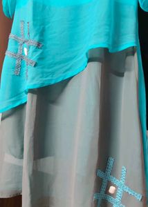Elegant Blue Asymmetrical kurta