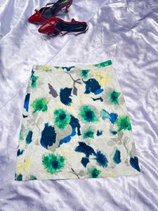 Floral Print A-line Skirt