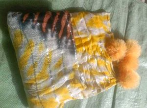Yellow Scarf with Pom Po