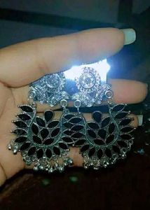 Combo Set Of 4 Pair Oxidized Silver Plated Earring