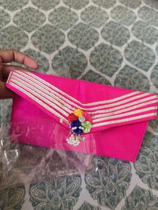 Pink &amp; Silver Embellished Clutch