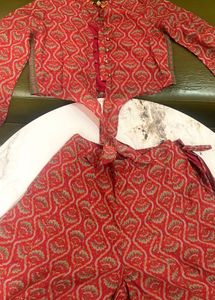 globaldesi Red Printed Co-ord Set