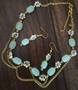 Elegant Beaded Necklace and Earring Set