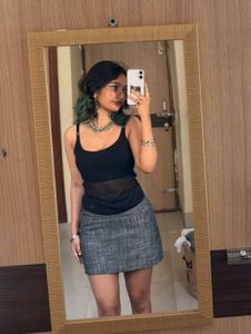 Stylish Grey Textured Mini Skirt