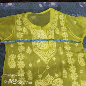 new Lime Green Chikankari Kurta