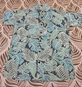 Tropical Print Button-Down Shirt