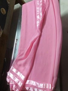 ONE DAY OFFER💥Baby Pink Georgette Saree