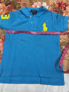 Blue Polo Ralph Lauren T-Shirt with Yellow Logo