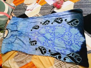 Blue Tie-Dye Nighty with Paisley Print