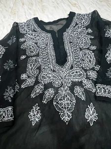 Elegant Black Chikankari Kurta
