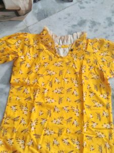Yellow Floral Print Blouse