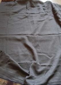 Elegant Grey Saree with Gold Border