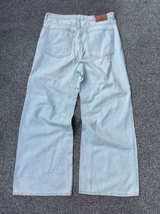 Light Wash Distressed Wide Leg Jeans