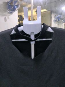 Chic Black Cut-Out Long Sleeve Top