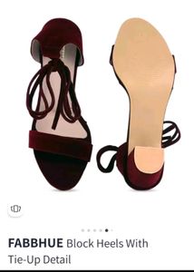 FABBHUE Block Heels Woth Tie Up Details