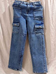Stylish Denim Cargo Jeans –Durable,Trendy &amp; Comfy