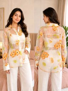 PINTERESTY ORGANZA FLORAL SHIRT