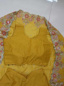 New Yellow choli with Palazzo and shrug