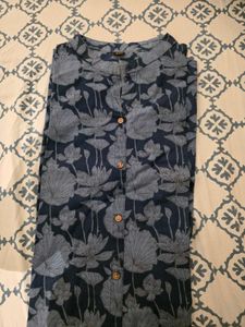 Blue Floral Print Kurta